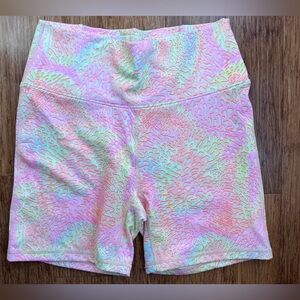 Fabletics powerhold bright pastel animal print size medium bike shorts